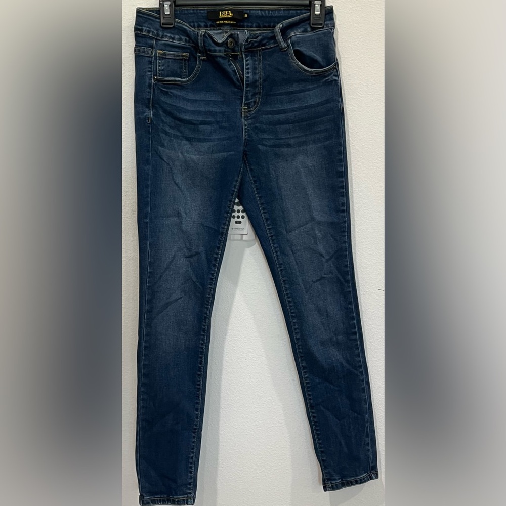 L&B Blue Denim Jeans with Yellow Stitching